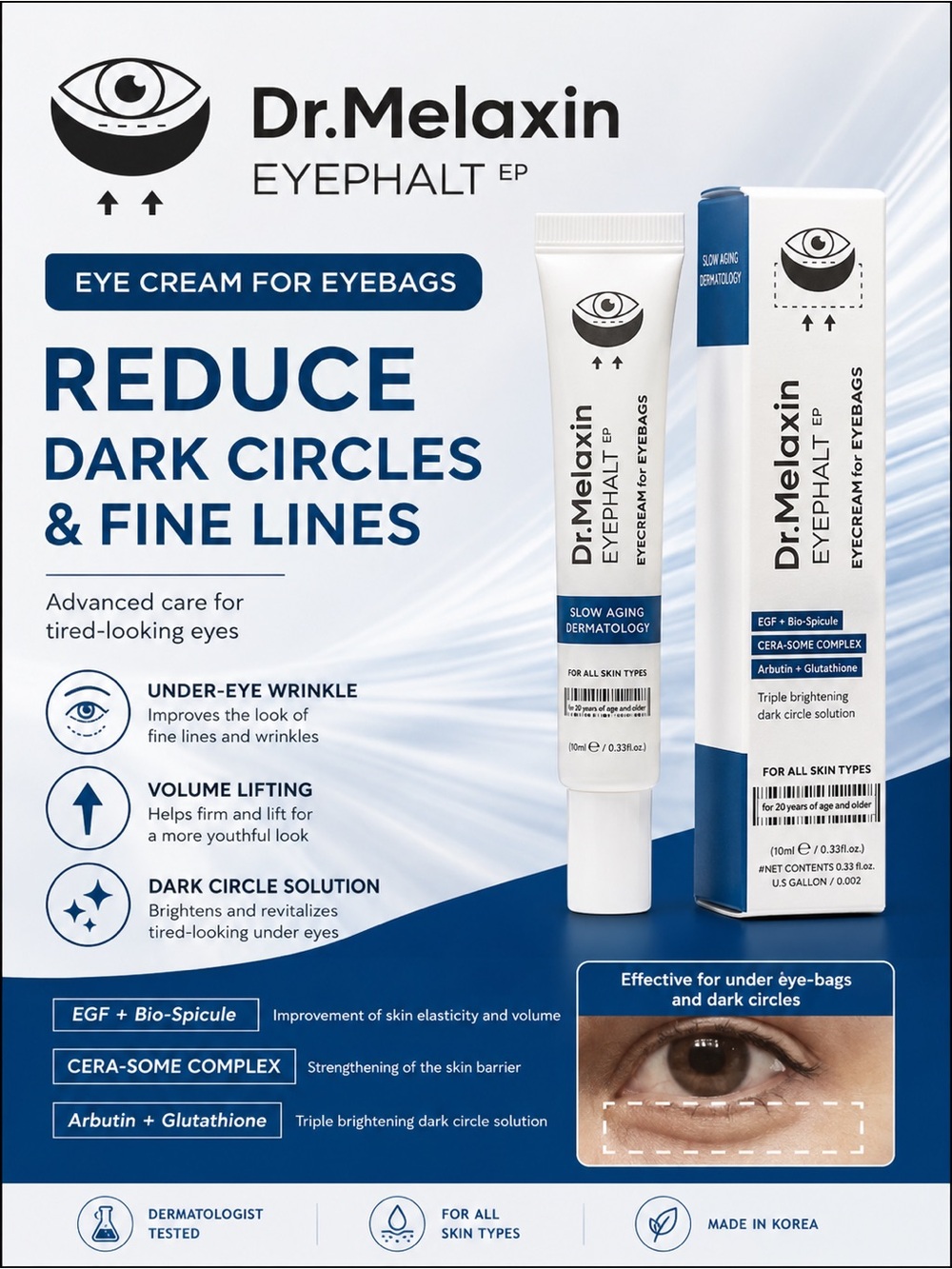 Dr. Melaxin Eyephalt Eye Cream – Eye Bag Under-Eye Treatment